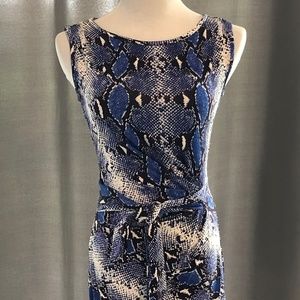 DIANE VON FURSTENBERG Blue/Purple Snakeskin Dress